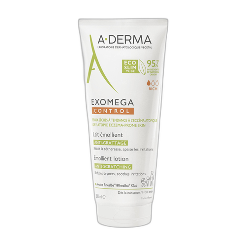 Image A-Derma - Exomega Control - Lait émollient anti-grattage - Peaux sèches à tendance à l'eczéma atopique 200 ml