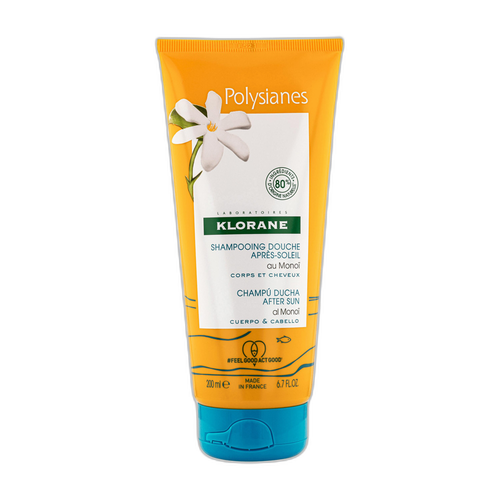 Image Klorane - Solaire - Shampoing douche après-soleil au Monoï - Corps et cheveux 200 ml