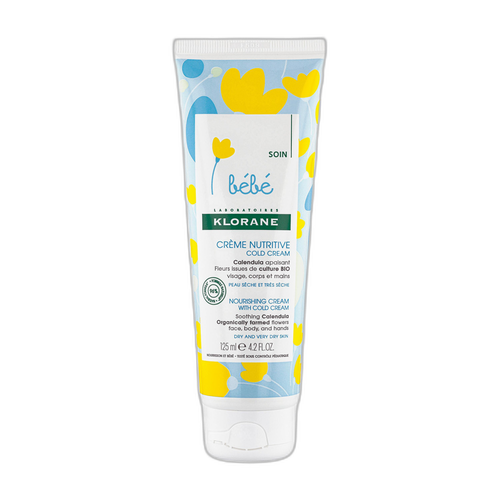 Image Klorane - Bébé - Crème nutritive au Cold Cream et Calendula - Peau sèche et très sèche 125 ml