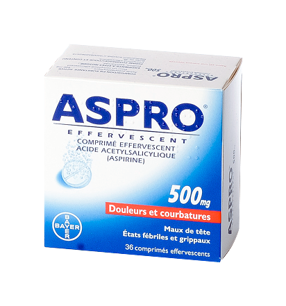 Image ASPRO 500 MG 36 COMPRIMES EFFERVESCENTS