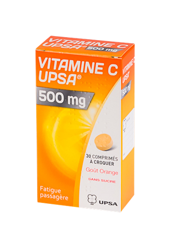 Image VITAMINE C 500MG UPSA 30 COMPRIMES A CROQUER