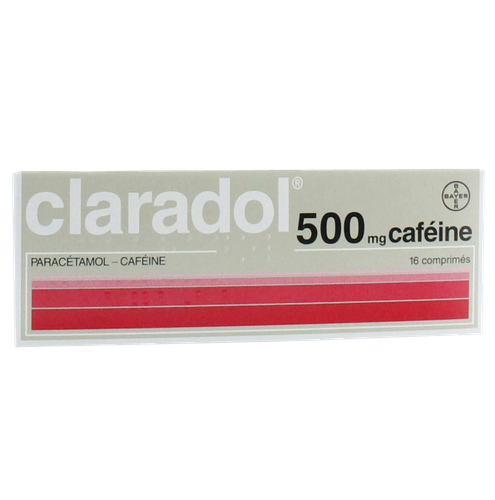 Image CLARADOL 500mg CAFEINE COMPRIMÉS 16