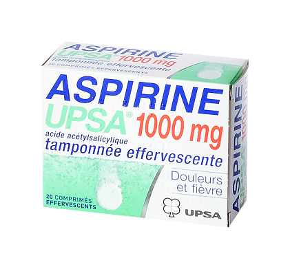 Image ASPIRINE 1000MG UPSA 20COMPRIMÉS EFFERVESCENTS