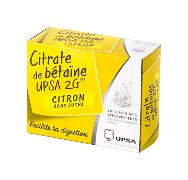 Image CITRATE BETAINE UPSA CITRON 20 COMPRIMÉS EFFERVESCENTS SANS SUCRE