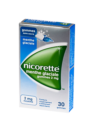 NICORETTE 2MG GOMME MENTHE GLACIALE SANS SUCRE 30 GOMMES