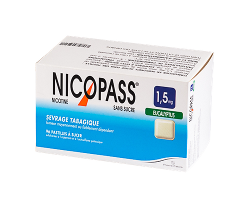 NICOPASS 1,5MG EUCALYPTUS 96PASTILLES SANS SUCRE