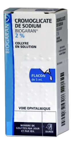 Image CROMOGLICATE DE SODIUM 2% BIOGARAN COLLYRE 5ML