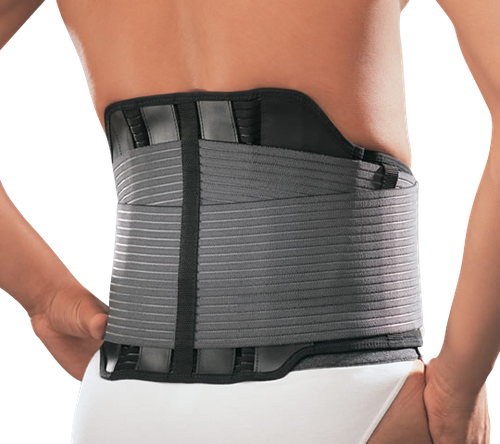 LOMBACROSS ACTIVITY G2 Ceinture de soutien lombaire renforcée, avec passe-main ventral, hauteur 26 cm. noir, taille 5