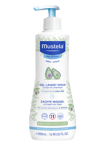 Image Mustela Gel lavant doux à l'avocat bio Flacon pompe 500ml