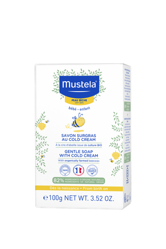Image Mustela Savon surgras au Cold Cream à la cire d'abeille BIO Pain 100g