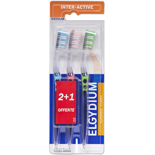 Image Pierre Fabre Oral Care - Elgydium - Brosse à dents Interactive médium Offre spéciale trio dont 1 offerte