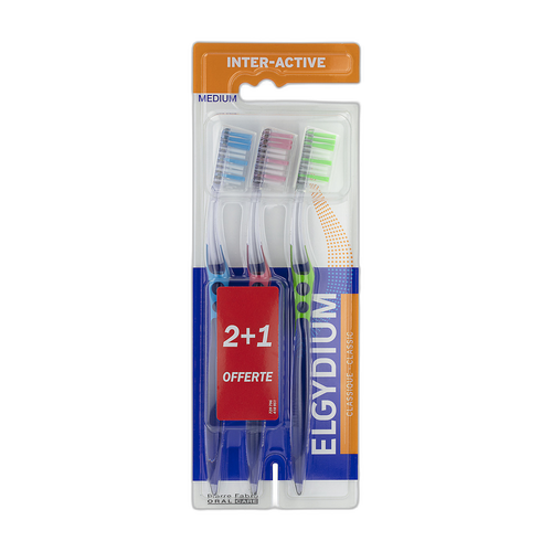 Image Pierre Fabre Oral Care - Elgydium - Brosse à dents Interactive Souple Offre spéciale trio dont 1 offerte