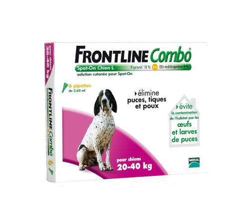 Image FRONTLINE COMBO POUR CHIEN DE 20 - 40 KG 6 PIPETTES