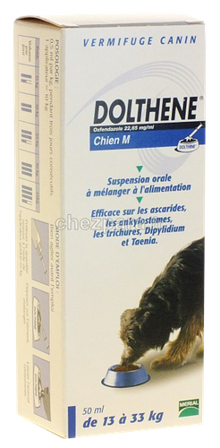 DOLTHENE CHIEN M SUSP FLACON 50ML