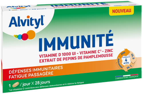 Image Alvityl - Box immunité - Vitamines D,C, Zinc, extrait de pépins de pamplemousse