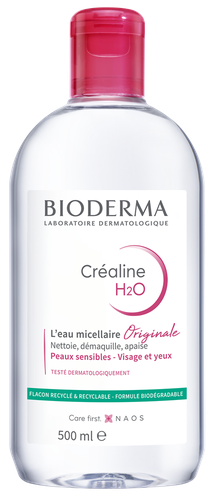 Bioderma CRÉALINE H2O, eau micellaire démaquillante visage et yeux pour peaux sensibles